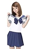 Ninimour- Japan School Uniform Dress Cosplay Costume Anime Girl Lady Lolita (L, Deep Blue)