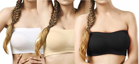 LADY HEART Women's Cotton and Lycra Tube Bra(TUBE3, Black, Free Size) - Pack of 3