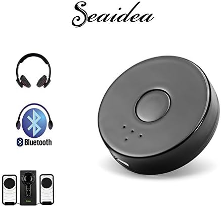 Seaidea Wireless Bluetooth 4.0 Music Transmitter Audio Adapter Mini Portable Bluetooth Car Kit Dongle Transmit 2 Devices Simultaneously with 3.5MM Audio Cables for TV Stereo Music Transmission