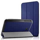 Infiland Tri-Fold Ultra Slim Shell Leather Case Fit Stand Cover For ASUS MeMO Pad 7 ME170CX / ASUS MeMO Pad 7 ME170C / ASUS Fonepad 7 FE170CG 7-Inch Tablet, Navy