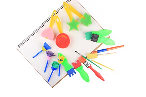 25 Pieces Kids Sponge Painting Brushes for Early Learning Mini Flower Sponge Brushes Drawing tools (multicolor) - Thumbnail 2
