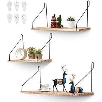 AGSIVO Floating Shelves Wall Shelves Bathroom Shelf，Set of 3 Rustic Storage Shelves for Bedroom,Home Decoration,Office,Bathroom,Living Room and Kitchen,3 Size