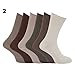 Specialist item: Mens Ribbed Non Elastic Top 100% Cotton Socks (Pack of 6)