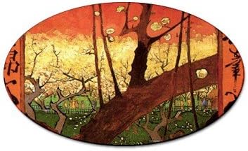 Japonaiserie Flowering Plum Tree after Hiroshige By Vincent Van Gogh Oval Magnet
