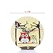 BloomingJS Wooden Wall Clock Owl Modern style Round Vintage Rustic Home Kitchen Office Room Decor (Pattern 1)