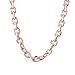 3pcs Mens Womens Stainless Steel 5MM Gold Rose Gold Silver Beveled O Link Chain Necklace 18