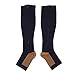Moja Sports (ZipCu/Black, XXL, 1Pr) Compression Zipper Copper Socks BEST Graduated Athletic & Medical Use for Men & Women for Running, Flight, Travel, Nurses - Boost Performance, Blood Circulation