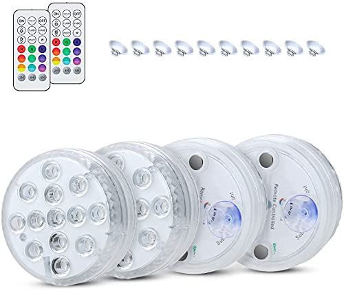 Hot Tub Lights, Underwater Pool Lights with Remote Control, Komake RGB Color Changing Waterproof Ip68 Led Pond Lights for Aquarium, Wedding, Swimming Pool, Halloween, Party, Christmas