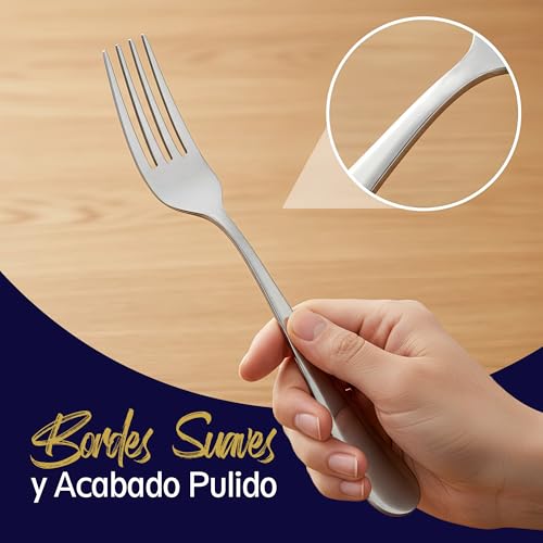 Juego de Cubiertos de 48 Piezas en Acero Inoxidable | Cubiertos Resistentes y Elegantes para Hogar, Cocina o Restaurantes
