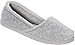 Dearfoams Womens Microfiber Velour Espadrille Slippers (Medium, Grey)