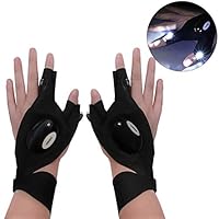 Gloves Flashlight,Cool Gadgets for Men,Work Gloves with Lights,Use for Camping,Night Fishing,Night Work & Tools Gifts for Handymen Men Women Boyfriend DIY Birthday Christmas (Plastic bag)