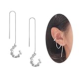 FarryDream 925 Sterling Silver New Arrival Wave Cuff Earrings Wrap Tassel Earrings for Women Threader Earrings Perfect Valentine's Day Gifts