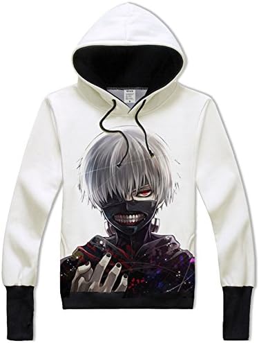 Tokyo Ghoul Kaneki Ken Hoodie for Men Teens Casual Anime Clothes Hooded