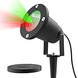BAXIA TECHNOLOGY Waterproof Garden Laser Christmas Light - Red and Green Star Projector Show for Outdoor, Home, Landscape, Holiday and Party Lighting