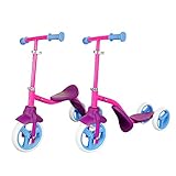 K2 Toddler 3 Wheel Scooter & Ride-On Balance Trike 2-in-1 Adjustable for 2, 3, 4, 5 Year Old Kids Boy or Girl Transforms in Seconds