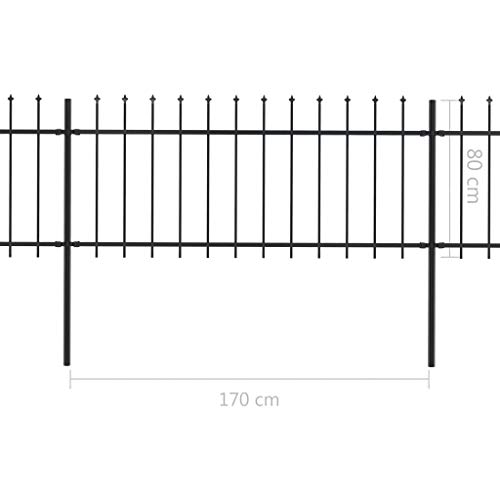 Tidyard Dekorativer Gartenzaun Zaun Schmuckzaun Metallzaun Mit Speerspitzen,Zaun-Sets Gitterzaun Stahlzaun Zaunfeld… – Bild 4