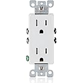Leviton 15 Amp Decora Weather & Tamper-Resistant Duplex Outlet, W5325-T0W, White