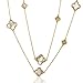 Four Leaf Lucky Necklace, 18k Gold Plated Long Chain Necklace 35