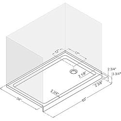 DreamLine SlimLine 34 in. D x 48 in. W x 2 3/4