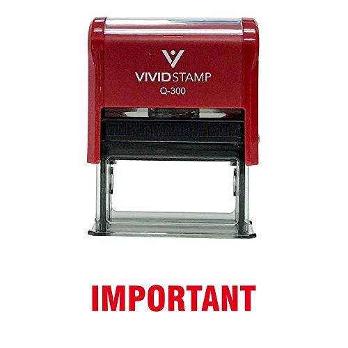 Important Self Inking Rubber Stamp (Red Ink) - Large