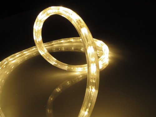 CBconcept 120VLRS-50FT-WW 120-volt 2-Wire 1/2-Inch LED Rope Light, 1.0-Inch LED Spacing Christmas Lighting, Indoor/Outdoor Rope Lighting, 50-Feet, Warm White