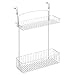 mDesign Steel Over Cabinet Kitchen Storage Organizer Holder or Basket - Hang Over Cabinet Doors in Kitchen, Pantry, Bathroom; Holds Dish Soap, Window Cleaner - Concerto Collection, 2 Pack, Matte White
