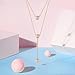 SHEGRACE 925 Sterling Silver Multi Layered Necklace, with Three Round AAA Zircon Pendant 925 Sterling Silver Double Layered Necklace AAA Zircon Pendant 16
