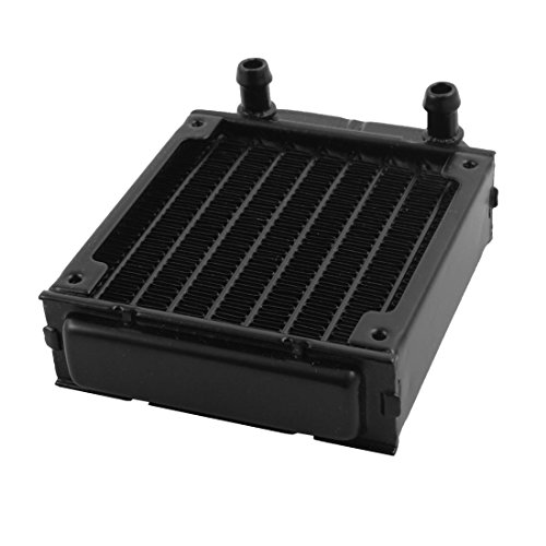 uxcell Aluminum Computer CPU 8 Pipes Water Cooling Heat Exchanger Radiator 80mm Black