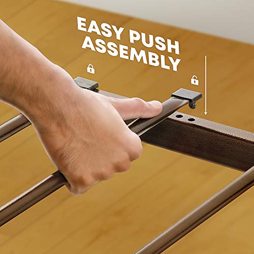 Ambee21 Queen Metal Bed Frame with Headboard and Footboard Set: Vintage Bed Frame, Sturdy Support Mattress Foundation, No Box Spring Required, Under Bed Storage, Steel Slat Support, Easy Assembly