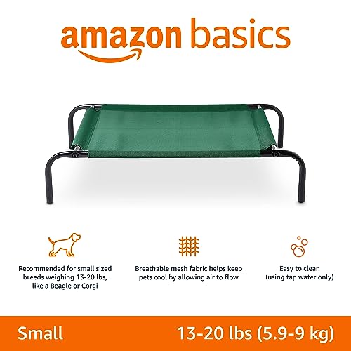 Amazon Basics Cooling Elevated Dog Bed with Metal Frame, Small, 36 x 22