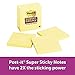 Post-it Super Sticky Notes, 3x3 in, 6 Pads, 2X The Sticking Power, Canary Yellow (654-6SSCY)