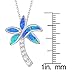 Beaux Bijoux Sterling Silver Simulated Opal Palm Tree Necklace for Women | CZ Diamond and Created Blue Opal Pendant Necklace with 18 inch Silver Chain