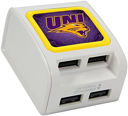 Northern Iowa Panthers WP-400X 4-Port USB Wall Charger - White