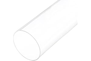 Rebower 12" Clear Plastic Rigid Pipe 76mm ID x 80mm OD (3" ID x 3.125" OD) Acrylic Round Polycarbonate Tubing, [for Plumbing, Hydraulics, Aquarium]
