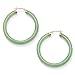 PalmBeach 10K Yellow Gold Round Genuine Green Jade Hoop Earrings (45mm)