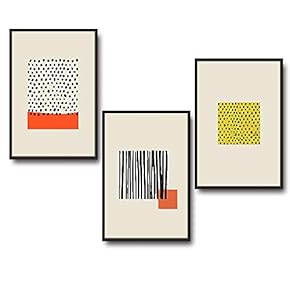 3 Piece Framed Canvas Wall Art for Living Room, Bedroom Mattis and Brutalist Canvas Prints for Modern Home Decoration Ready to Hang - 16"x24"x3 Panels
