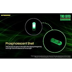 Nitecore Tiki GITD Green Keychain Flashlight with