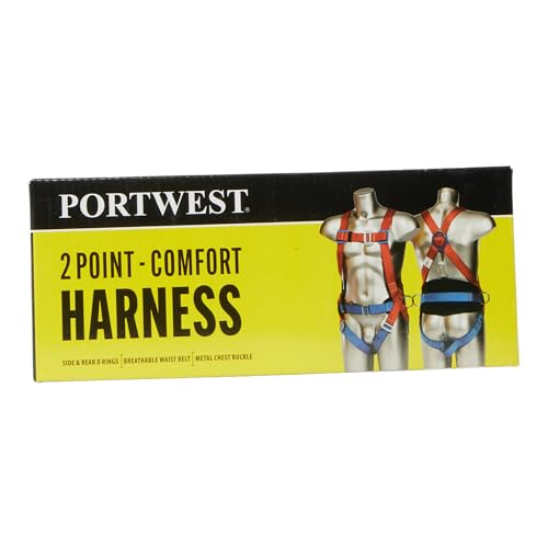 Portwest Portwest 2 Point Comfort Harness, Size: One Size, Colour: Red, FP14RER