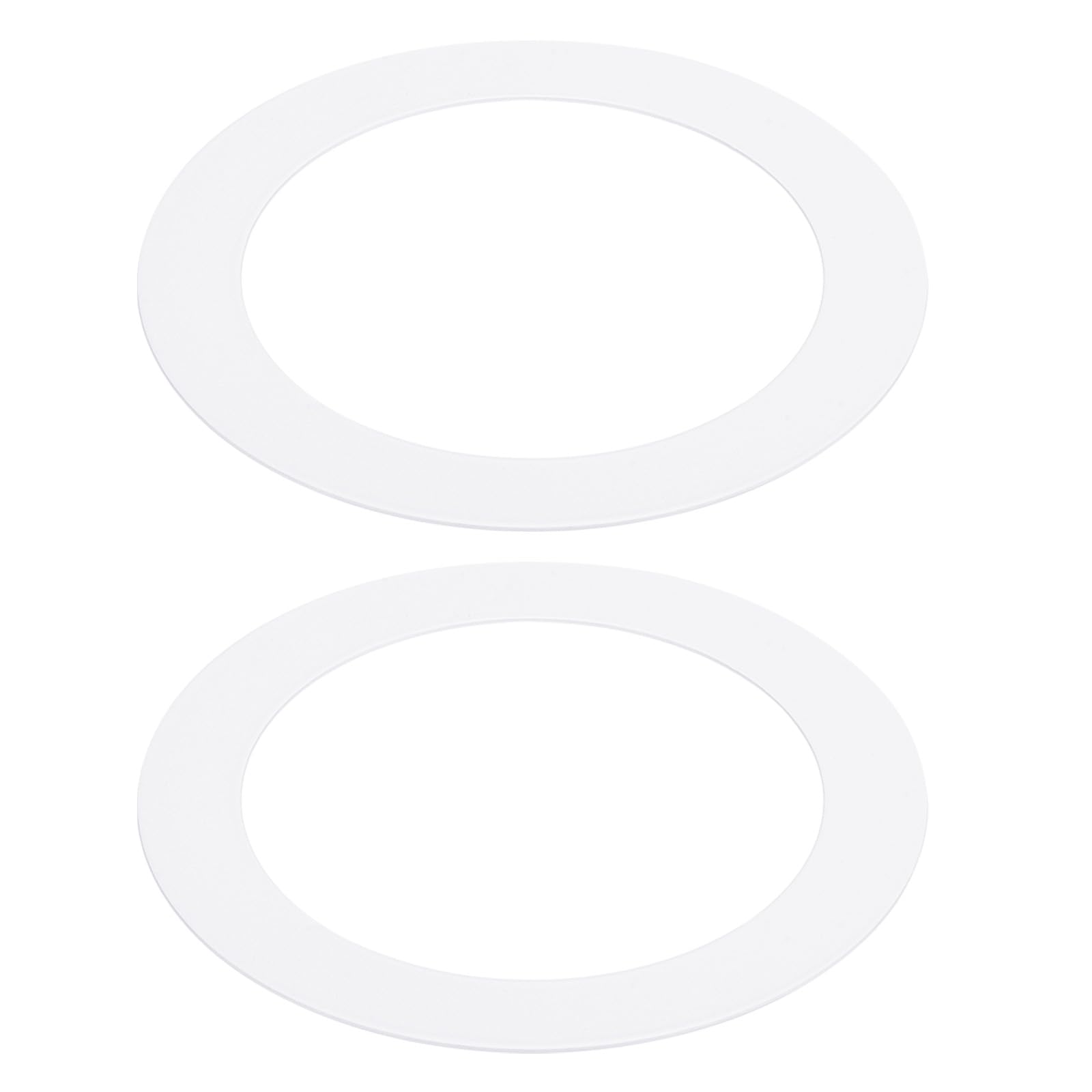 PATIKIL 3.58" ID 4.92" OD Goof Rings for Recessed Light, 2 Pack Matte White Goof Metal Trim Ring Lighting Fixture for Ceiling Wall Recessed Can Downlights — image 1