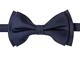 Retreez Solid Matte Color Woven Microfiber Pre-tied Boy's Bow Tie - Navy Blue - 24 months - 4 years