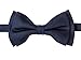 Retreez Solid Matte Color Woven Microfiber Pre-tied Boy's Bow Tie - Navy Blue - 24 months - 4 years