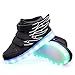CIOR Kids Boy and Girl's 11 Color Wings Led Sneakers Light Up Flashing Shoes,102,01,34, 2.5 M US Little Kid, 02Black