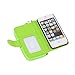 Pooqdo (TM) 2015 Newest Magnetic Zip Flip Wallet Leather Card Case Cover for Iphone 5 5g 5s (green)