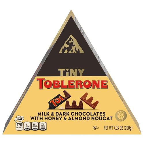 TOBLERONE TINY ASSORTED CHOCOLATE BARS VARIETY PACK (MILK & DARK), 1 GIFT BOX (25 PIECES)