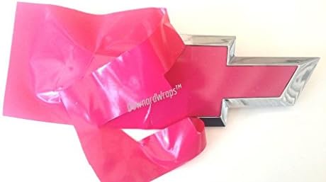 DownardWraps Hot Pink Vinyl Decal KIT (Includes Knife & Cleaner) You Cut Chevy Bowtie Emblem skin covers from (2) 11" x 5" Sheets Plus KIT - Wrapping Instructions Included!