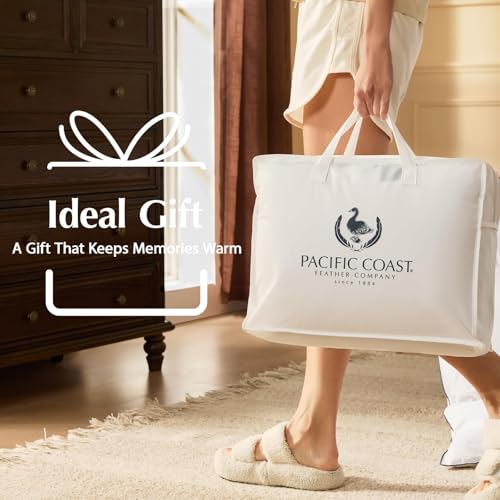 PACIFIC COAST Goose Down Fiber Comforters Oversized King Duvet Insert, All Season White Comforter, 3D Hidden-Stitch Baffle Box Design, 8 Tabs, Gifts for Women/Men, Extra Fluffy Luxury Duvet (116"x98")