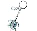 Puzzled 3D Green Sea Turtle Keychain - Sparkling Rhinestone Green Sea Turtle Ocean Decor, Elegant Ocean Animal Purse Bling Keychain Charm for Backpack, Handbags, Purse - 4.5 Inches