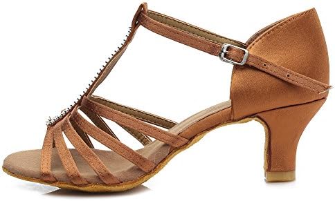 HROYL Women's Standard Latin/Modern/Samba/Chacha Dance Shoes Satin Ballroom 227