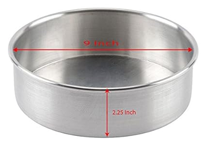 Prime Enterprises Aluminum 9-inch Round Mould for 1.5 kg Cake (Silver)