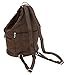 Womens Leather Convertible 7 Pocket Medium Size Tear Drop Sling Backpack Purse Shoulder Bag, Dark Brown